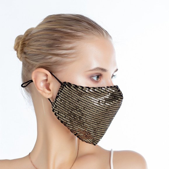 One Piece Cotton Face Masks with Elastic Ear Loops - Picture 4 of 6